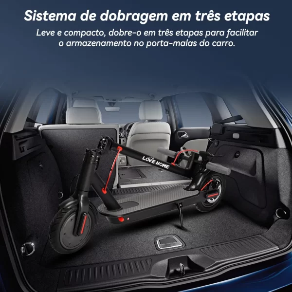 Patinete Elétrico Scooter Dobrável 350W 36V Display Digital 8,5 Polegadas - Imagem 5