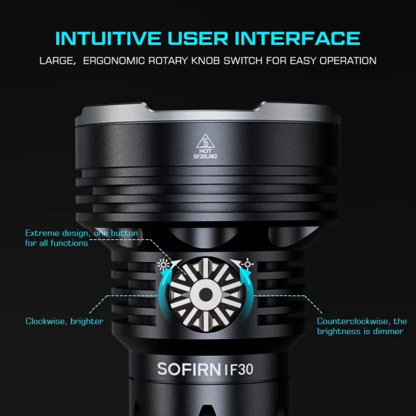 Sofirn IF30 Poderosa Lanterna EDC recarregável USB C IPX8 à prova d'água 32650 12000lm SFT40 Lâmpada Tocha portátil - Imagem 5