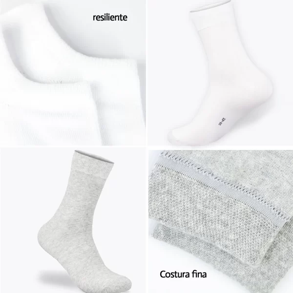 Frete grátis Kit6 Meia unisex Adulto Cano Longo Algodão puro de Antibacteriano Prevenção de odores Absorção do suor Respirável - Imagem 3