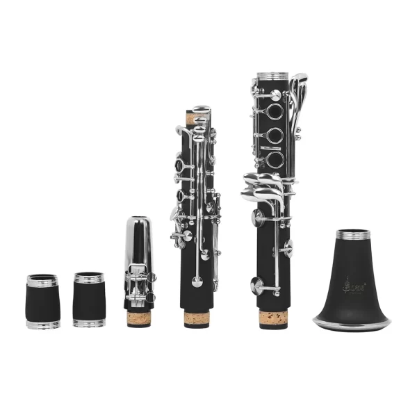Clarinete 17 teclas caindo tune b/c clarinete baquelite clarinete de madeira preto com caixa palheta peças de instrumento musical - Imagem 5