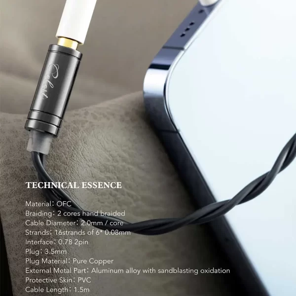 Kinera Celest Ruyi Cabo de fone de ouvido intra-auricular com microfone de lança removível Fones de ouvido com fio para chamadas de jogos IEMs de transmissão ao vivo - Imagem 4