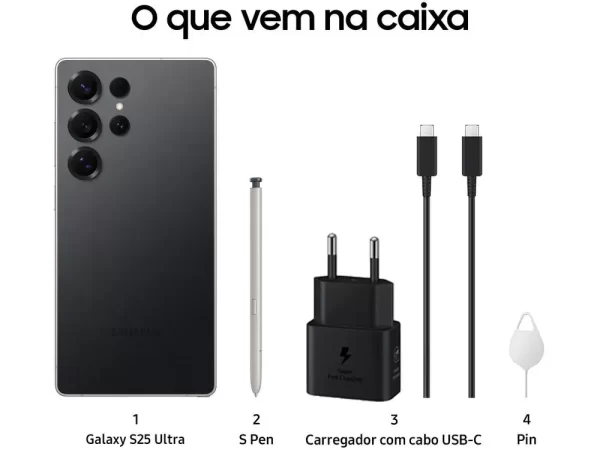 Samsung Galaxy S25 Ultra 5G 256GB Galaxy AI Titânio Preto 6,9" 12GB RAM Câm. Quádrupla 200+50+10+50MP Bateria 5000mAh Dual Chip - Imagem 6