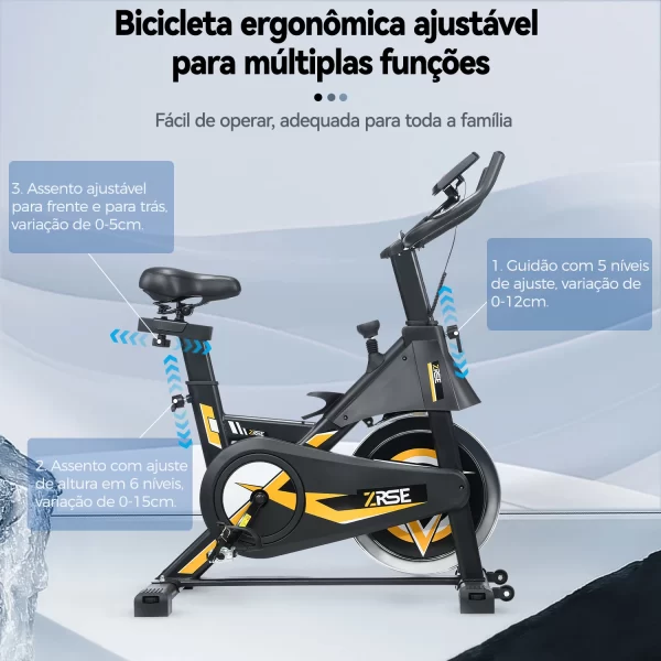ZRSE Magnética Bicicleta Ergométrica Spinning Indoor Fitness Capacidade De Carga De 180KG - Imagem 3