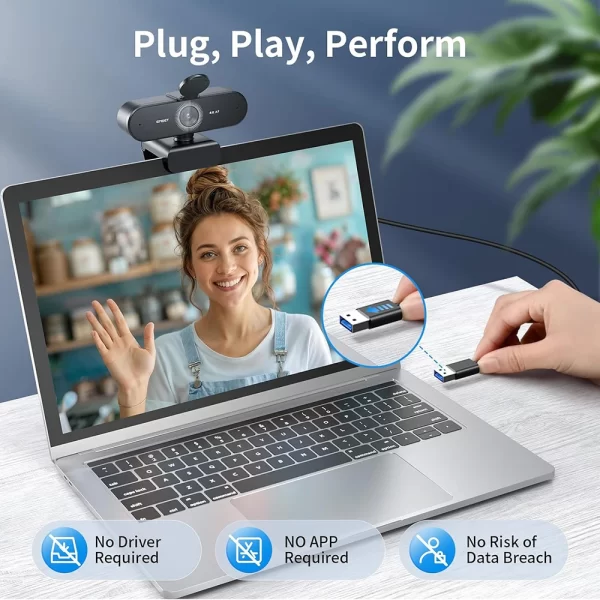 4k webcam autofoco 1080p 60fps câmera de vídeo para computador pc web cam emeet nova usb 4k mini câmera com microfones para conferência/reunião, Entrega local no Brasil, frete grátis e isenção de impostos - Imagem 5