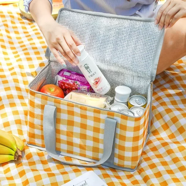 Grande capacidade portátil saco de isolamento térmico cesta de piquenique engrossado oxford pano sacos de mão ao ar livre viagem equipamentos acampamento - Imagem 3