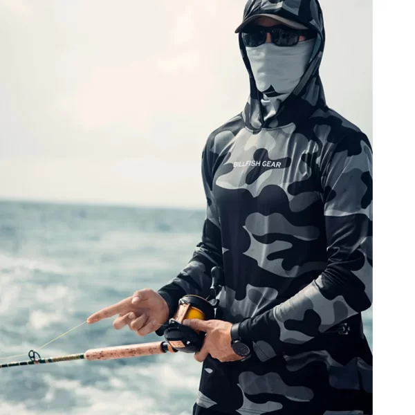 Vela hoodies engrenagem de pesca manga longa camisas com capuz blusas para pesca peixe desempenho vestuário camisa de pesca uv manga longa