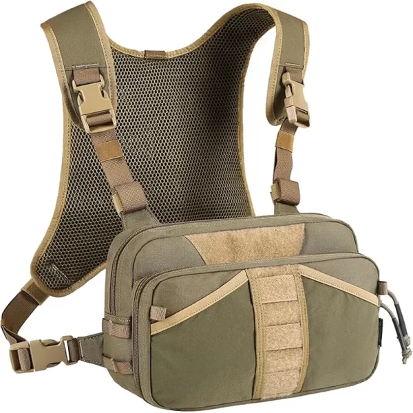 Pacote de peito de pesca, bolsa de pesca com mosca para homens e mulheres, pacote de armazenamento de caixas de equipamento e mosca, pacote binocular de caça