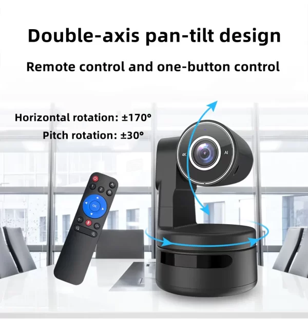 Webcam 4k ptz ai, enquadramento automático com câmera de microfones, zoom digital 4x, foco automático para youtube, fluxo vivo, gravação on-line, câmera de vídeo - Imagem 4