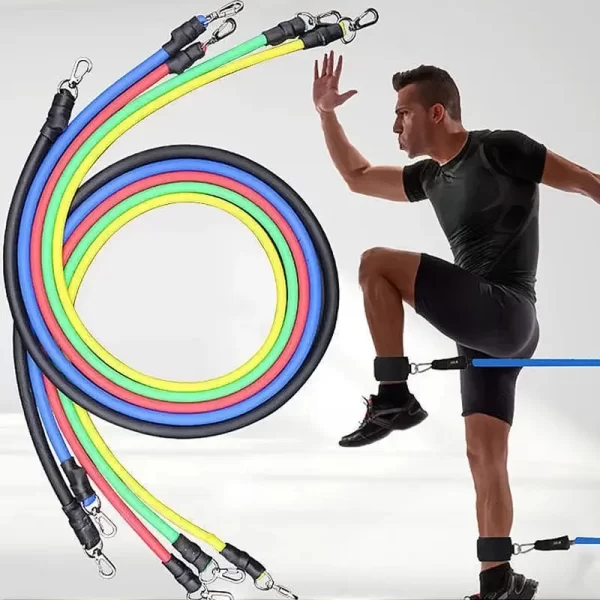 Conjunto de Faixa de Resistência TPE 11 Peças Fitness - Imagem 3