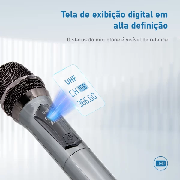 microfone*2,microfone sem fio profissional，karaoke，microfone sem fio profissional， frete gratis，Sem Fio Duplo UHF, Dinamico - Imagem 4