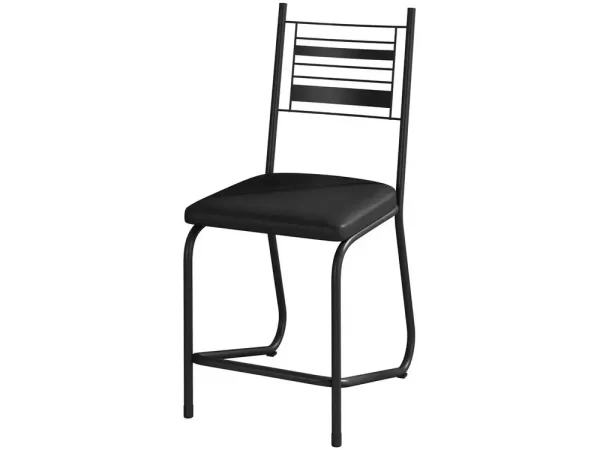 Mesa de Jantar 6 Cadeiras Retangular Preto Fosco Tampo de Vidro Artefamol Valência - Imagem 4