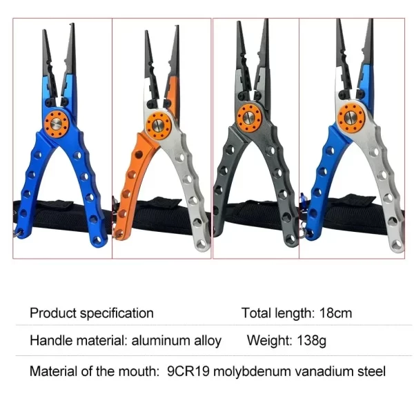 Alicate de pesca linha cortador multifuncional nó liga alumínio tesoura gancho removedor 150g 20cm equipamentos pesca - Imagem 4