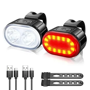 Ciclismo lanterna traseira farol luzes da bicicleta luz de advertência segurança usb recarregável à prova dwaterproof água