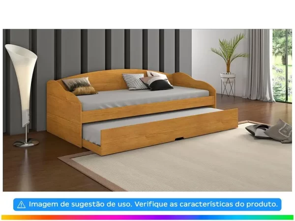 Sofá-cama Solteiro 2 Lugares Tinta e Verniz Ultravioleta Conquista Móveis Funny III - Imagem 3