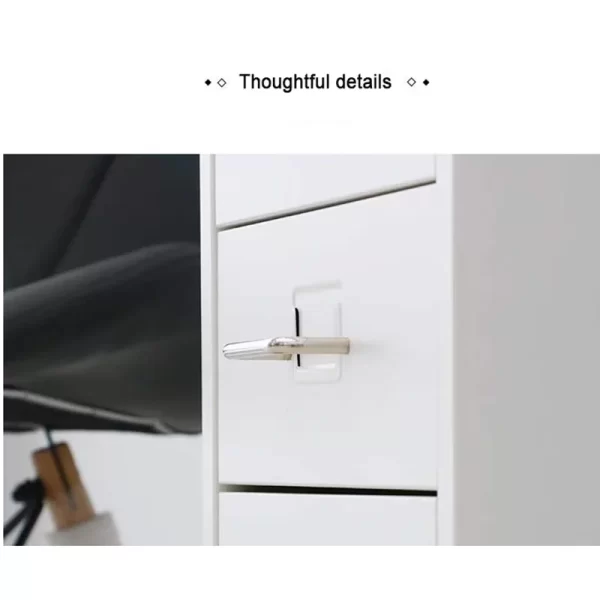 Armário móvel de três gavetas, mesa pequena de armazenamento de arquivos, organizador de mesa de informações móvel para escritório com espaço embaixo - Imagem 3