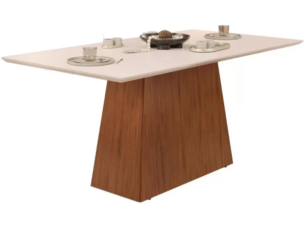 Mesa de Jantar 6 Cadeiras Retangular Freijo e Off DJ Móveis Copenhague - Imagem 5