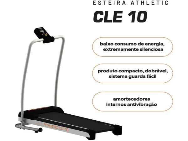 Esteira Ergométrica Elétrica Dobrável Athletic CLE 10 Vel. Máxima 10km/h - Bivolt - Imagem 6