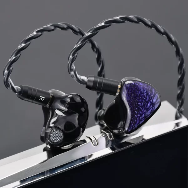 Kinera Celest Wyvern Fones de ouvido intra-auriculares pretos 10mm LCP Driver dinâmico com microfone de lança removível IEMs Cabo Fones de ouvido de áudio - Imagem 2