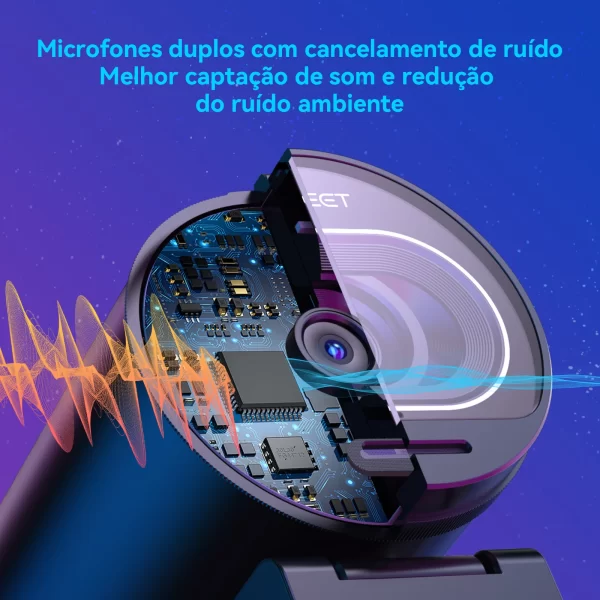 Webcam 4K 1080P 60FPS Streaming Web Camera EMEET S600 Autofoco Câmera de transmissão viva com microfones e capa de privacidade para Tiktok/YouTube - Imagem 6