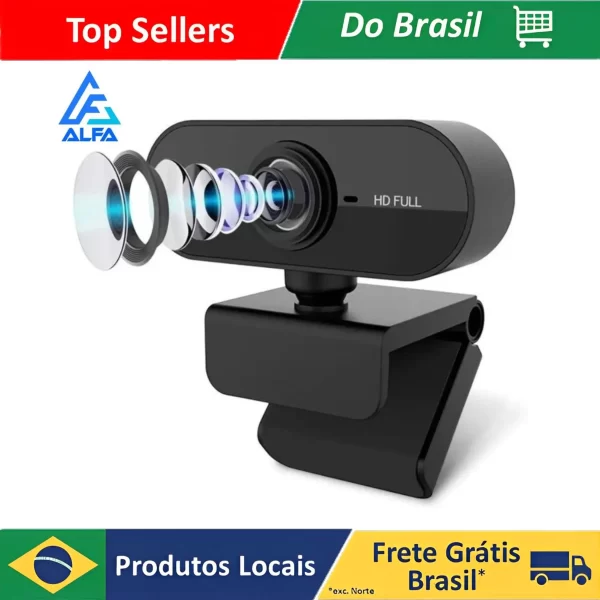 Hd Full 1080P Câmera Webcam Para Computador Visão 360o