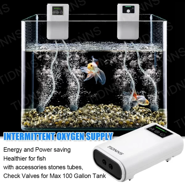 Bomba de oxigênio para tanque de peixes de aquário, bomba de ar de dupla finalidade, bateria de lítio usb, portátil, pesca, mudo, 6000ma, ambiente externo - Imagem 3
