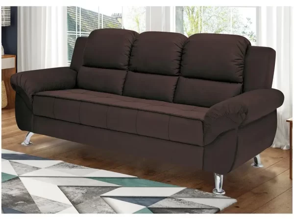 Sofá 3 Lugares Suede Marselha Linoforte - Imagem 2