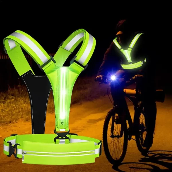 Motocicletas led reflexivo aviso colete para motociclistas pilotos universal noite andando correndo undershirt veat equipamentos seguros - Imagem 3