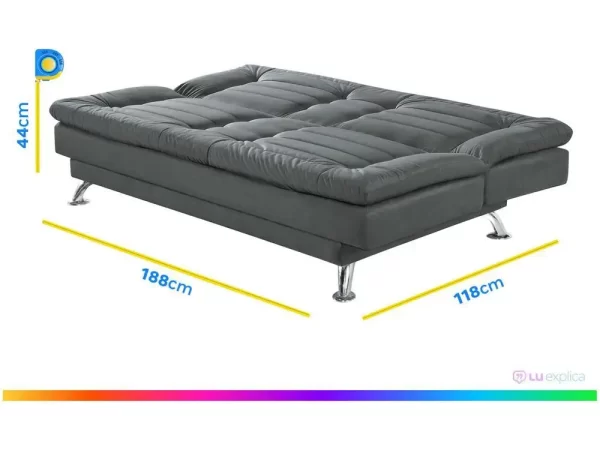 Sofá-cama Casal 3 Lugares Reclinável Maya - Imagem 6