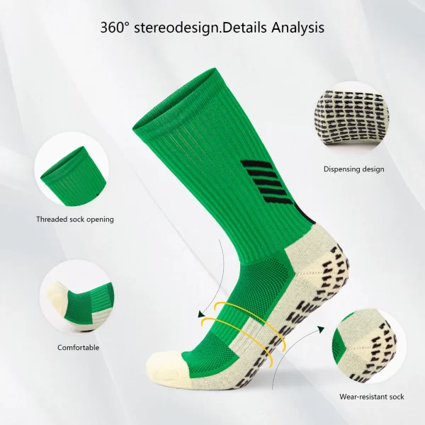 Frete grátis Kit 3 pares Meias De Futebol Profissionais Esportivo Antiderrapantes De silicone Respiráveis - Imagem 3