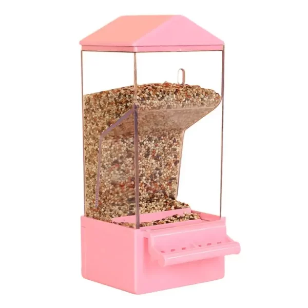Alimentador automático de pássaros, dispensador inteligente transparente de grande capacidade, recipiente de alimentos, gaiola anti-derramamento, acessórios para quintal