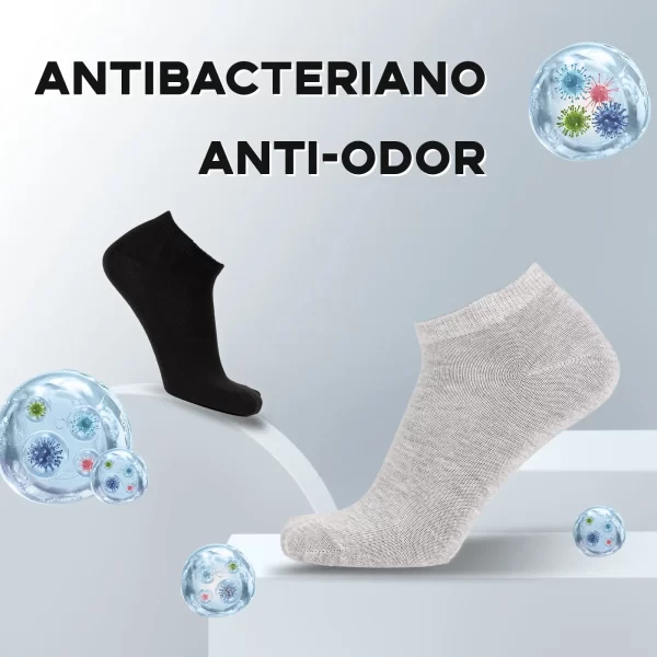Homens e mulheres poliéster algodão anti-bacteriano anti，Stinky barco meiasmeias masculina kit 6 pares，6 Pares meias masculino - Imagem 6