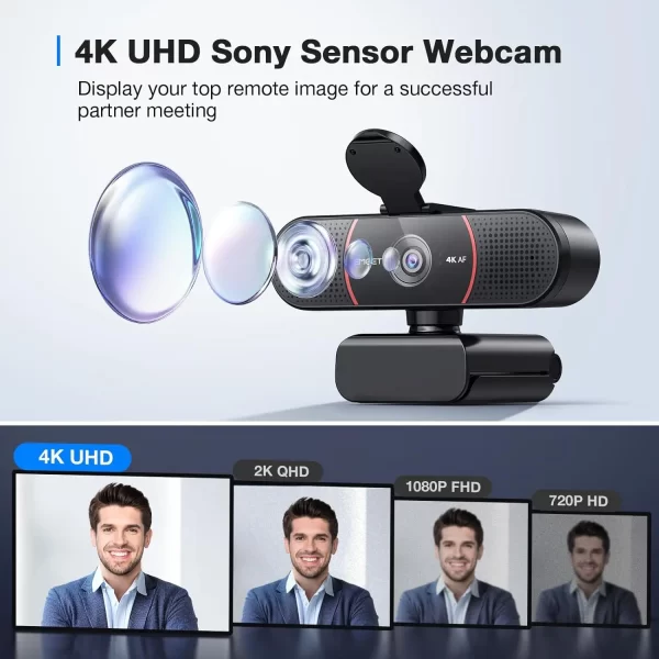 4k webcam autofoco streaming web câmera emeet c960 usb câmera de computador com microfones duplos & tripé para tiktok/youtube/zoom chamada de vídeo câmera de vídeo - Imagem 2