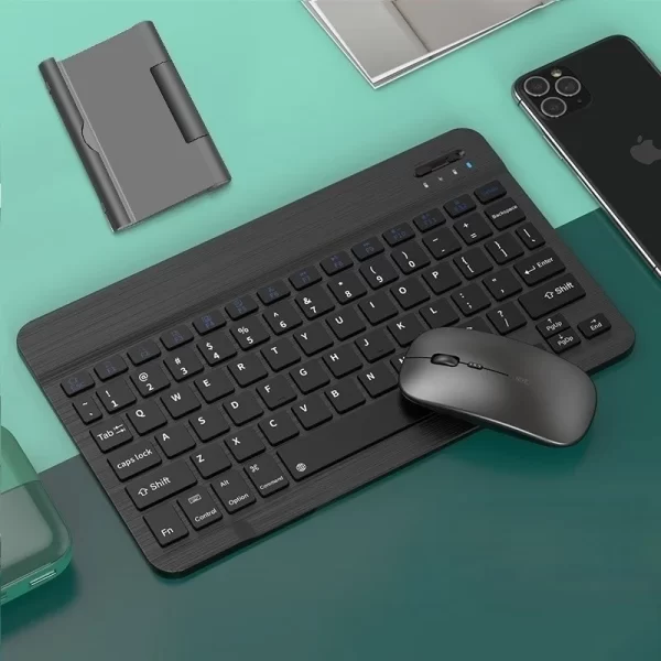 Kit Teclado E Mouse Bluetooth 5.2 Compatível Pc iPhone Android - Imagem 6