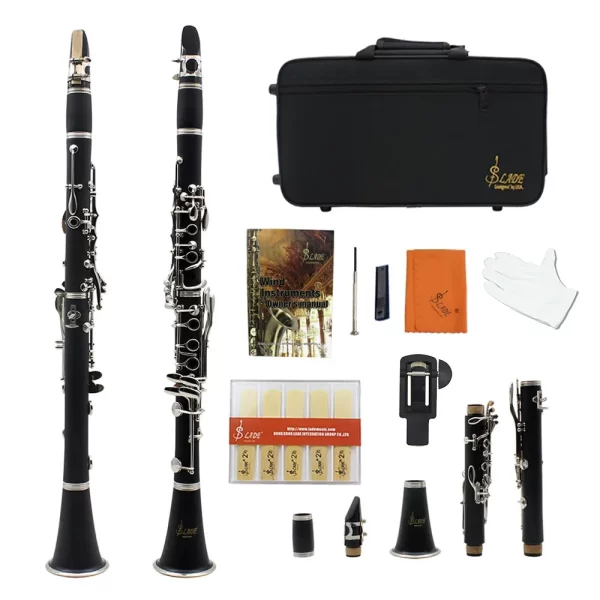 Slade clarinete 17 teclas bb b tom plano instrumento de sopro profissional clarinete baquelite com caixa peças de instrumento musical