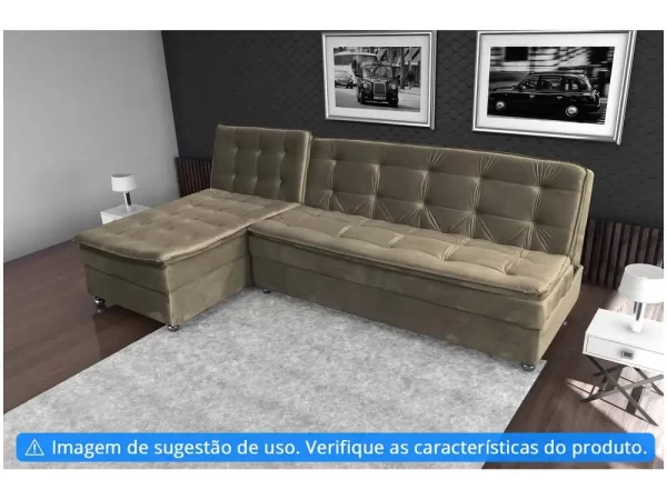 Sofá-cama Casal 3 Lugares Reclinável Suede Matrix Penélope - Imagem 3