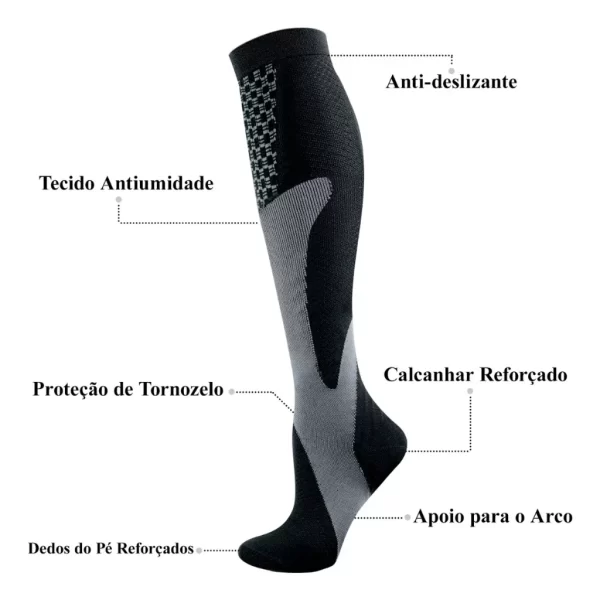 meia,meias,futebol,meia cano alto,meia masculina,meia masculina cano alto,Esportivas Profissionais Magia De Compressão Elástica - Imagem 4