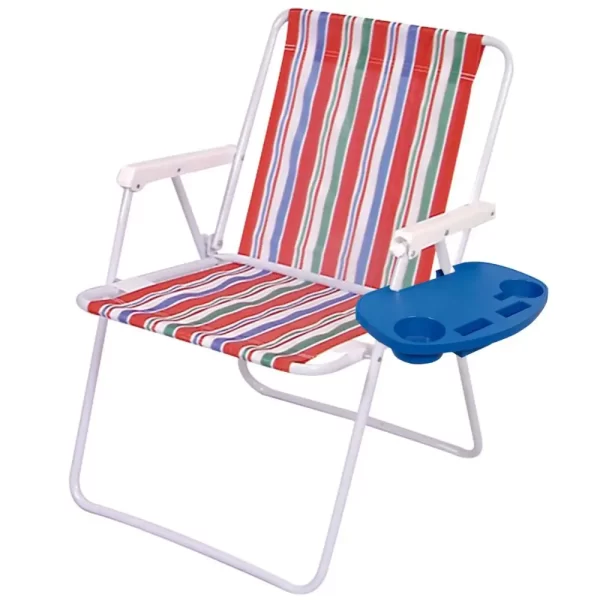 Cadeira de Praia e Piscina Alta 2002 Cores Variadas MOR + Suporte para Copos - Imagem 2