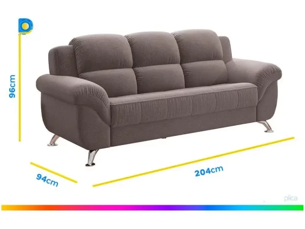 Conjunto de Sofás 2 e 3 Lugares Marselha Linoforte - Imagem 6