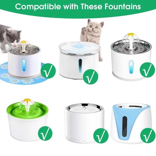 Filtro de carvão ativado de reposição para bebedouro de água para gatos Filtros de reposição Flower para bebedouro redondo para cães e animais de estimação - Imagem 6