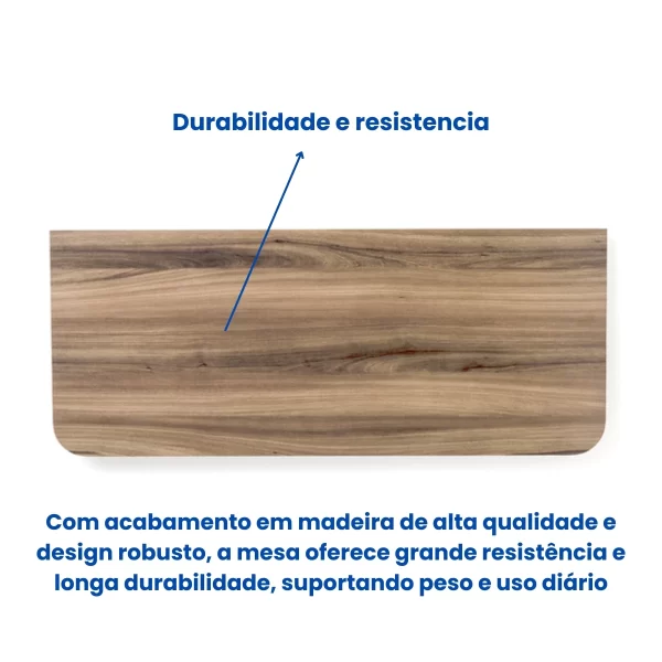 Mesa Suspensa Dobrável De Parede Castanho Mdp 100X41Cm - Imagem 3