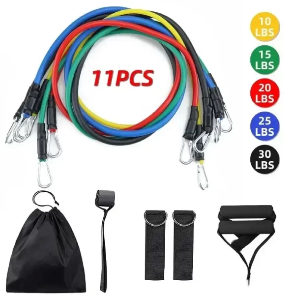 Conjunto de Faixa de Resistência TPE 11 Peças Fitness