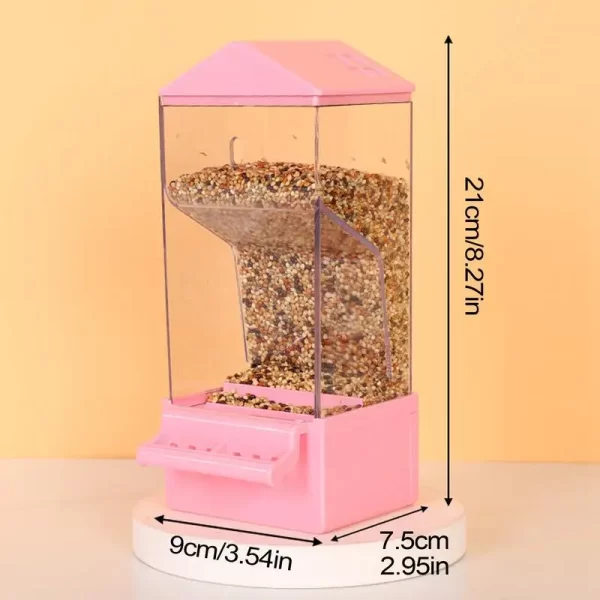 Alimentador automático de pássaros, dispensador inteligente transparente de grande capacidade, recipiente de alimentos, gaiola anti-derramamento, acessórios para quintal - Imagem 6
