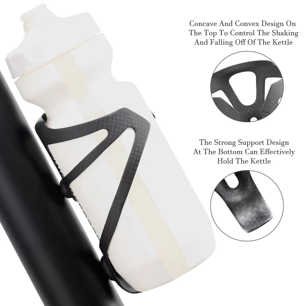 HUALONG Gaiola para garrafa de água de bicicleta de fibra de carbono 3K Gaiolas para suporte de garrafa de água para bicicleta de estrada MTB, preto fosco, peso (16± 2g) - Imagem 3