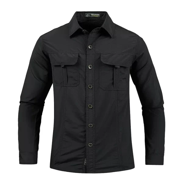 Homens verão tático camisas de manga comprida eua quente ao ar livre multi-bolso exército verde à prova dwaterproof água verão acampamento pesca carga camisas - Imagem 5