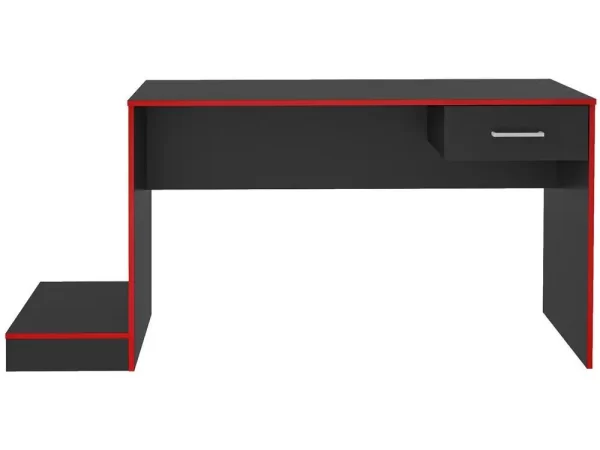 Mesa Gamer Artely Preto e Vermelho 1 Gaveta - Imagem 3