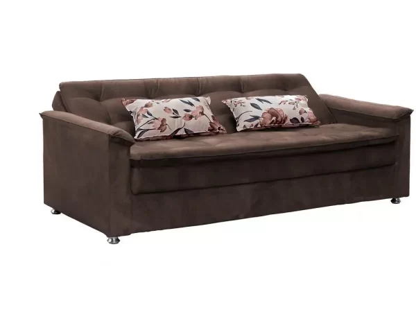 Sofá-cama Casal 3 Lugares Reclinável Veludo - Imagem 4