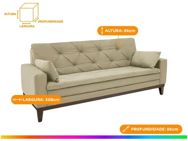 Sofá 4 Lugares Suede Vivaldi Linoforte - Imagem 4