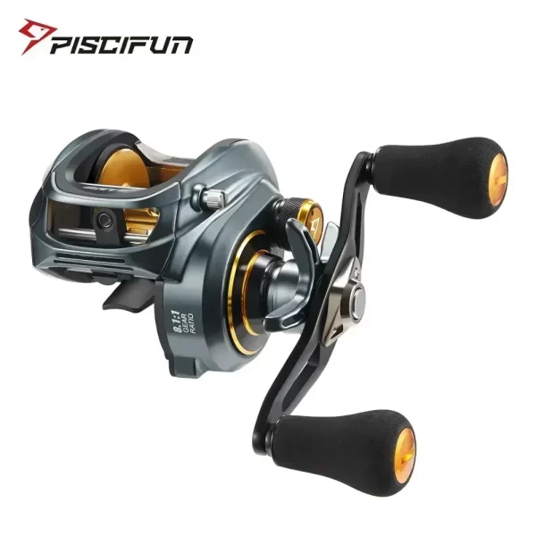 Piscifun alijoz 300 carretel de arremesso 15kg arrasto máximo 8 + 1 rolamentos quadro de alumínio carretel de pesca de água salgada de água doce baixo perfil