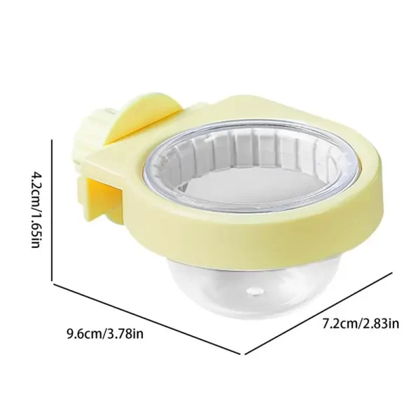 Prato de comida para periquito, transparente, destacável, alimentador de papagaio, gaiola de chinchila, acessórios, suprimentos de rega, tigelas de água com braçadeira para - Imagem 6