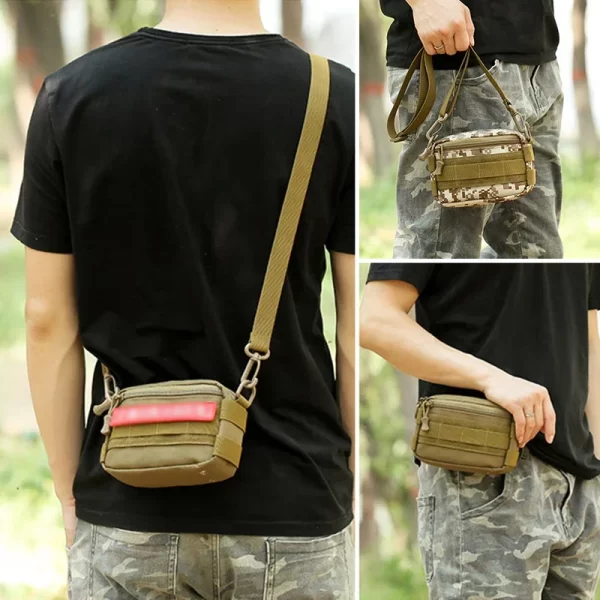 Bolsa de ombro de pesca tático molle pacote esportes ao ar livre cinto cintura pacote escalada viagem acampamento caminhadas caça crossbody sacos - Imagem 2